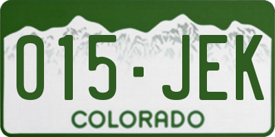 CO license plate 015JEK