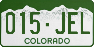 CO license plate 015JEL