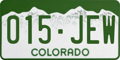 CO license plate 015JEW