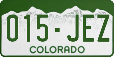 CO license plate 015JEZ