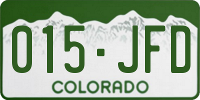 CO license plate 015JFD