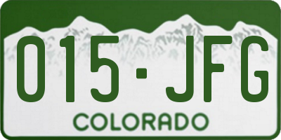 CO license plate 015JFG