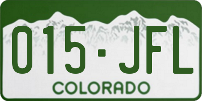 CO license plate 015JFL