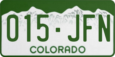 CO license plate 015JFN