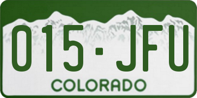 CO license plate 015JFU
