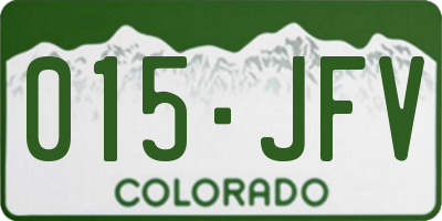 CO license plate 015JFV