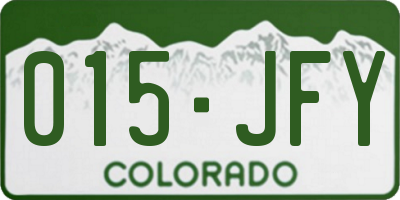 CO license plate 015JFY