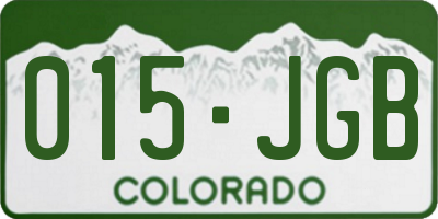 CO license plate 015JGB