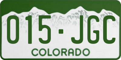 CO license plate 015JGC