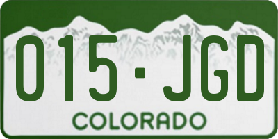 CO license plate 015JGD