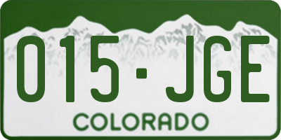 CO license plate 015JGE