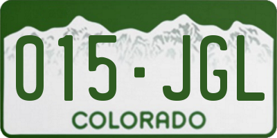 CO license plate 015JGL
