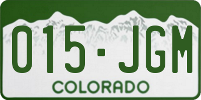 CO license plate 015JGM
