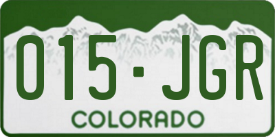 CO license plate 015JGR