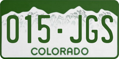 CO license plate 015JGS
