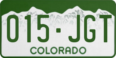 CO license plate 015JGT