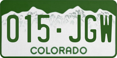 CO license plate 015JGW