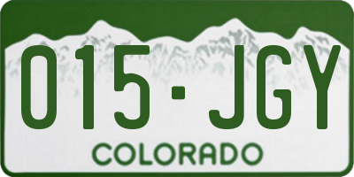 CO license plate 015JGY
