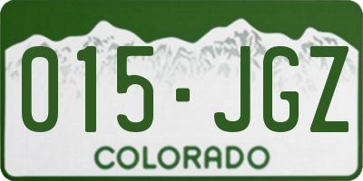 CO license plate 015JGZ