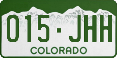 CO license plate 015JHH