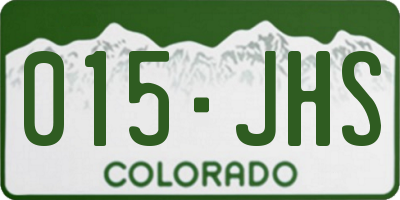 CO license plate 015JHS