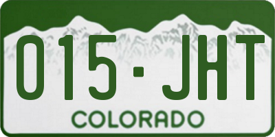 CO license plate 015JHT