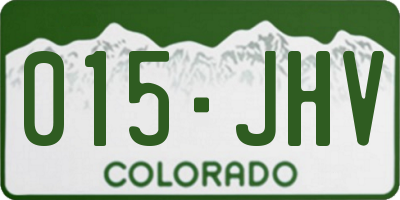 CO license plate 015JHV