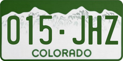 CO license plate 015JHZ