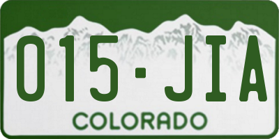 CO license plate 015JIA