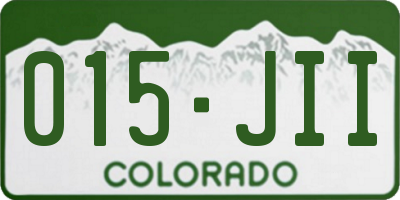 CO license plate 015JII