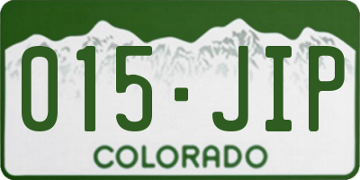 CO license plate 015JIP