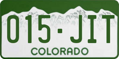 CO license plate 015JIT