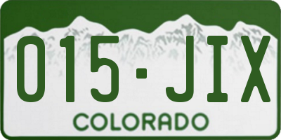 CO license plate 015JIX