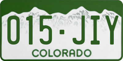 CO license plate 015JIY