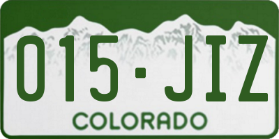 CO license plate 015JIZ