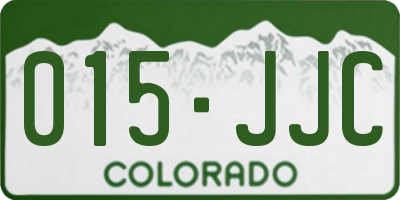 CO license plate 015JJC