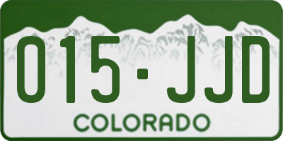 CO license plate 015JJD
