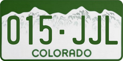 CO license plate 015JJL