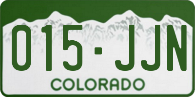 CO license plate 015JJN