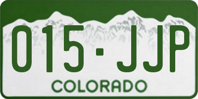 CO license plate 015JJP