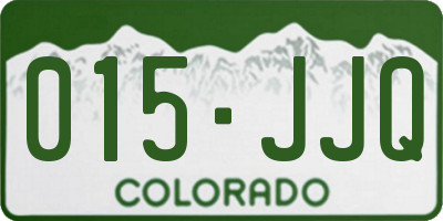 CO license plate 015JJQ
