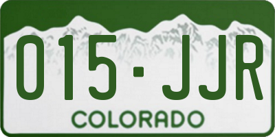 CO license plate 015JJR