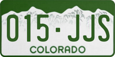 CO license plate 015JJS