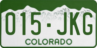 CO license plate 015JKG