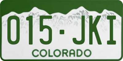 CO license plate 015JKI