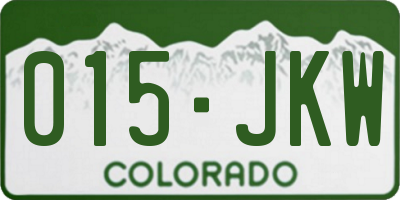 CO license plate 015JKW