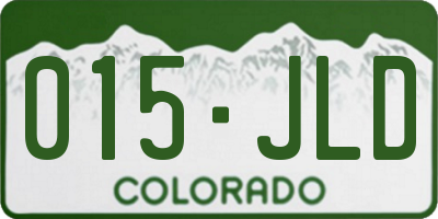 CO license plate 015JLD