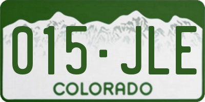 CO license plate 015JLE