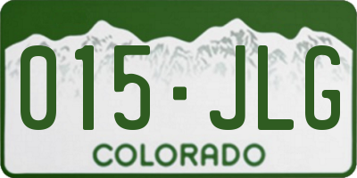 CO license plate 015JLG