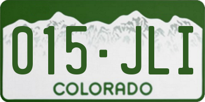 CO license plate 015JLI